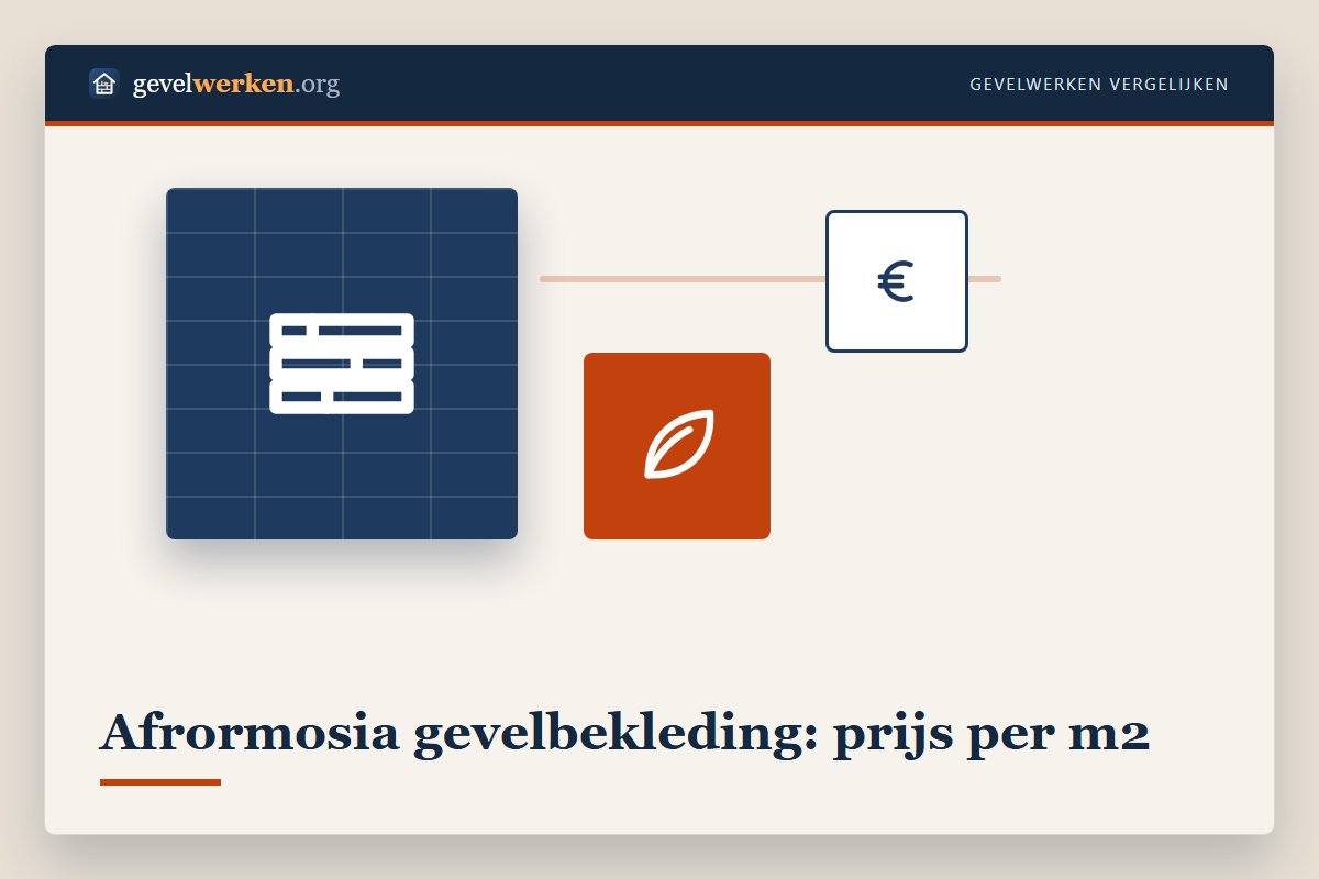 Afrormosia gevelbekleding: prijs per m2 voor goudbruin tropisch hardhout van duurzaamheidsklasse 1 tot 2