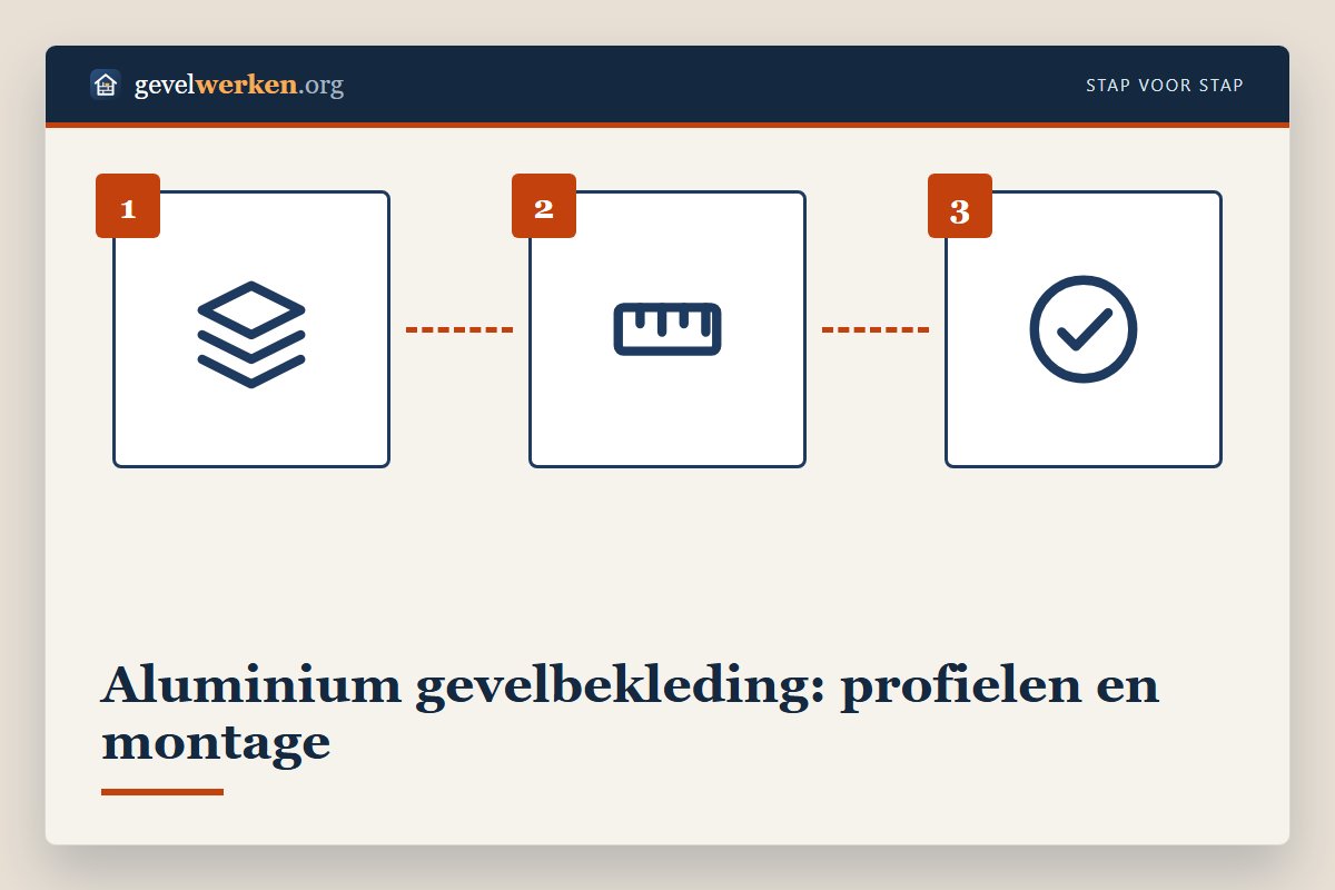 Aluminium gevelbekleding: blokprofiel, trapeziumprofiel en cassettes op een regelwerk met geventileerde spouw
