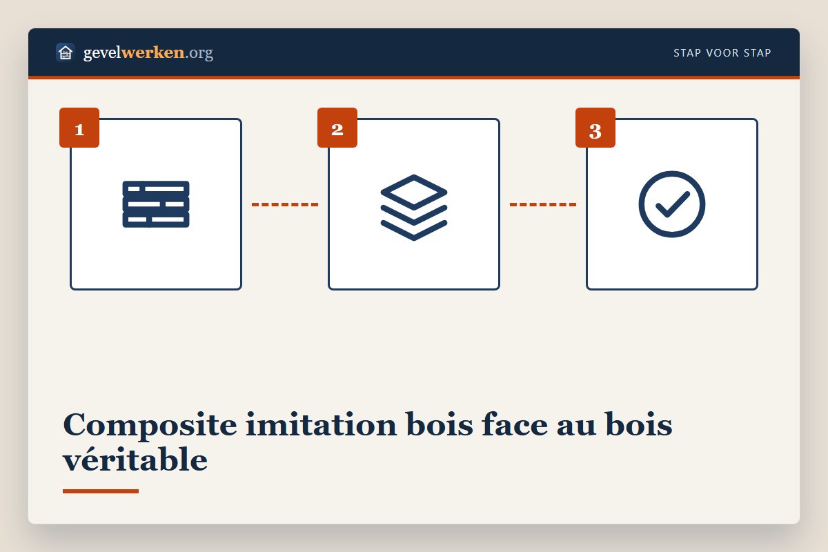 Bardage composite imitation bois à côté de vrai bois : veinage uniforme face au bois qui grisaille