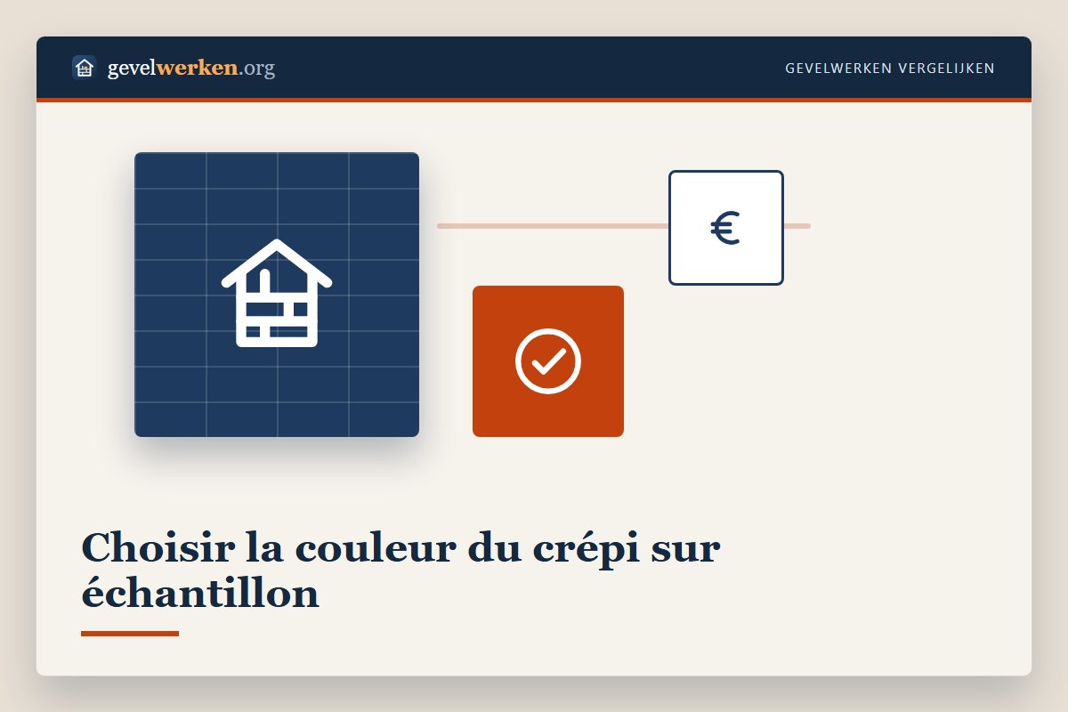 Choisir la couleur du crépi avec un échantillon sur la façade, au soleil et à l'ombre
