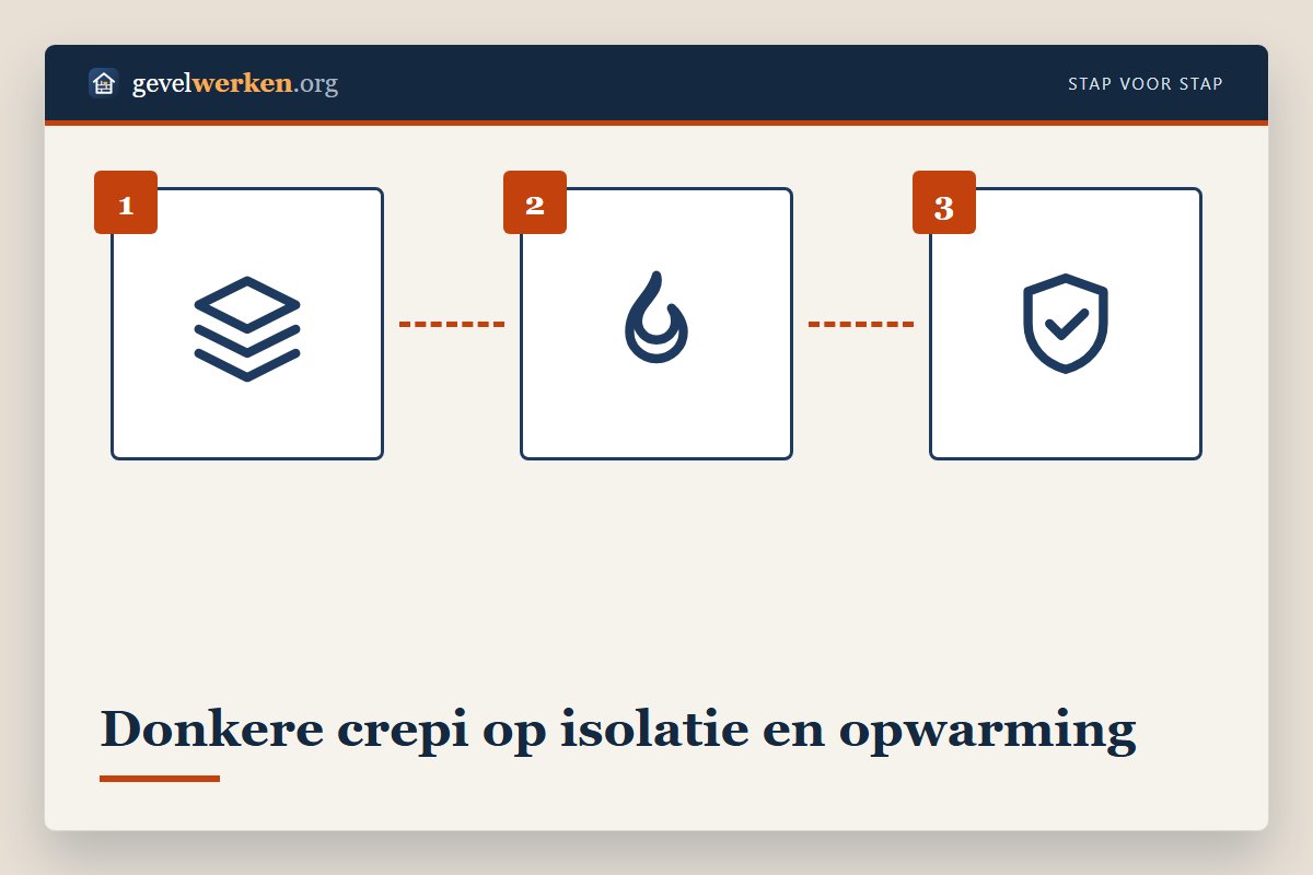 Donkere crepi op gevelisolatie warmt sterk op: lichtreflectiewaarde onder 30 wordt afgeraden