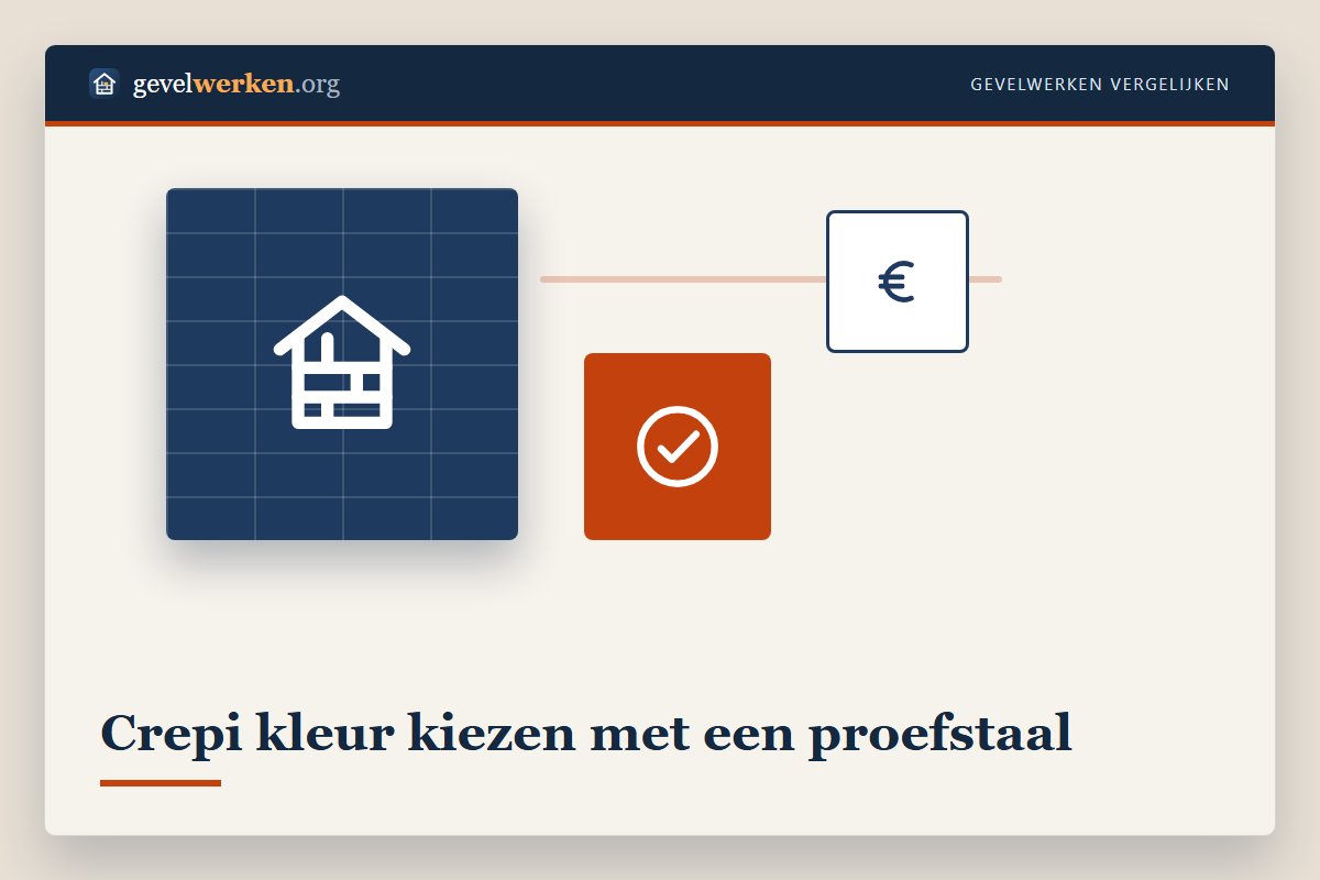 Crepi kleur kiezen met een proefstaal op de gevel bij zon en schaduw
