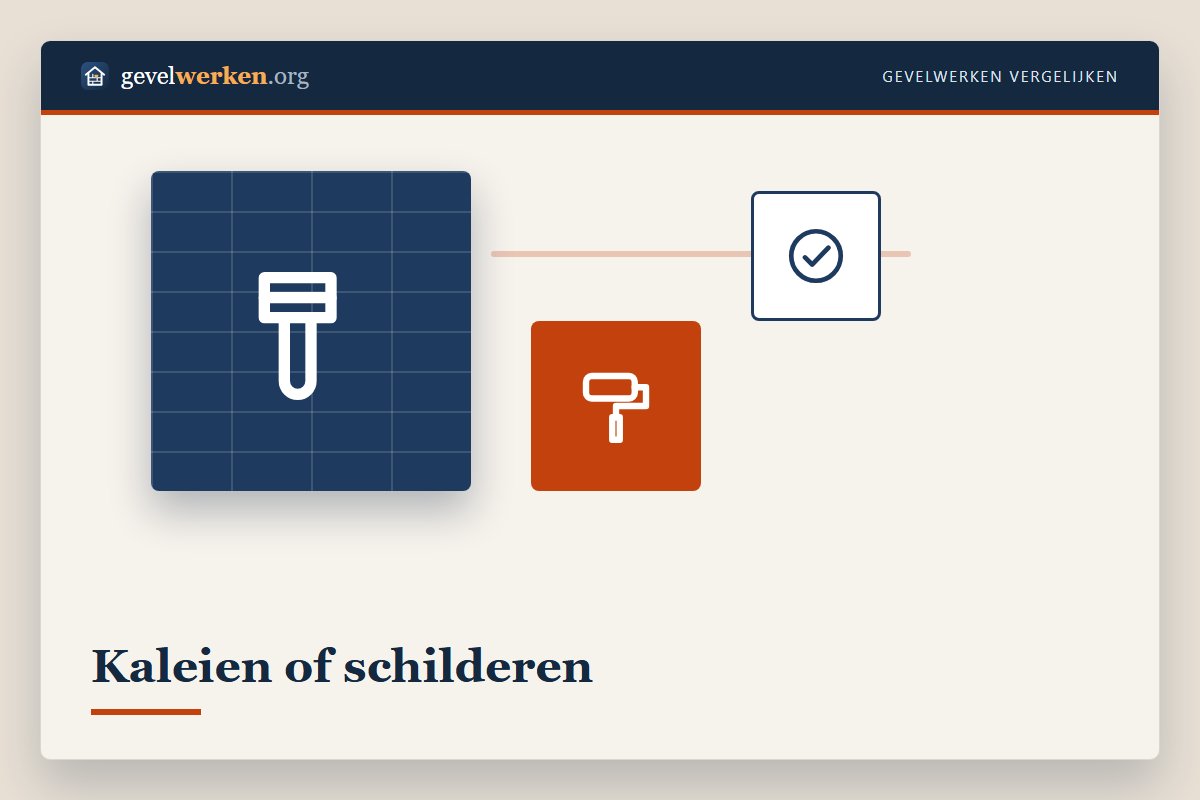 Kaleien of schilderen: vergelijking van een gekaleide en een geschilderde bakstenen gevel