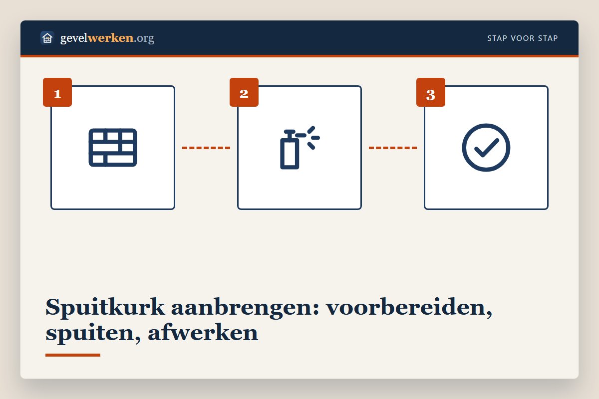 Spuitkurk aanbrengen: spuitpistool brengt 2 tot 3 lagen aan tot een dikte van 3 tot 4 mm
